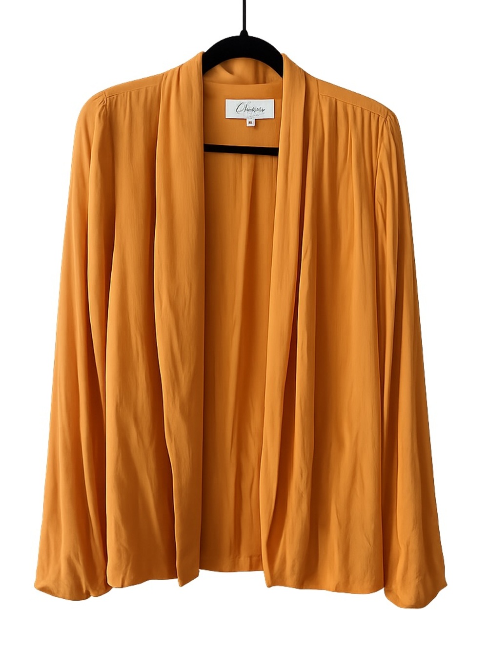 L'Academie  Open-Front Draped Blazer in Pumpkin size XS